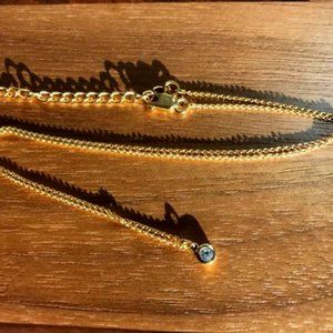 White Sapphire Gold Vermeil Choker Necklace